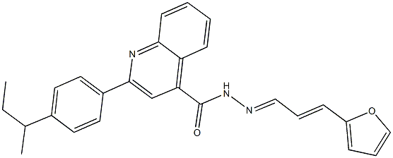 2-(4-sec-butylphenyl)-N'-[3-(2-furyl)-2-propenylidene]-4-quinolinecarbohydrazide,445242-59-1,结构式