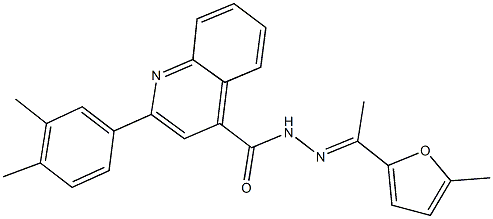 2-(3,4-dimethylphenyl)-N'-[1-(5-methyl-2-furyl)ethylidene]-4-quinolinecarbohydrazide Structure