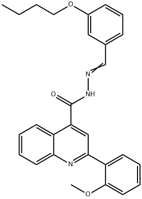 N'-(3-butoxybenzylidene)-2-(2-methoxyphenyl)-4-quinolinecarbohydrazide Structure