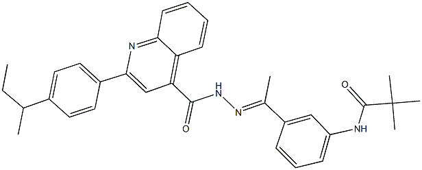 N-[3-(N-{[2-(4-sec-butylphenyl)-4-quinolinyl]carbonyl}ethanehydrazonoyl)phenyl]-2,2-dimethylpropanamide 结构式