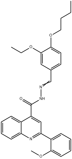 N'-(4-butoxy-3-ethoxybenzylidene)-2-(2-methoxyphenyl)-4-quinolinecarbohydrazide Structure