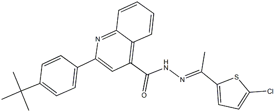 2-(4-tert-butylphenyl)-N'-[1-(5-chloro-2-thienyl)ethylidene]-4-quinolinecarbohydrazide Struktur