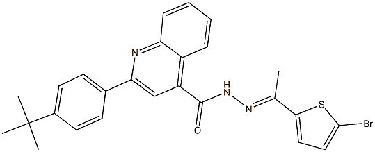 N'-[1-(5-bromo-2-thienyl)ethylidene]-2-(4-tert-butylphenyl)-4-quinolinecarbohydrazide 化学構造式