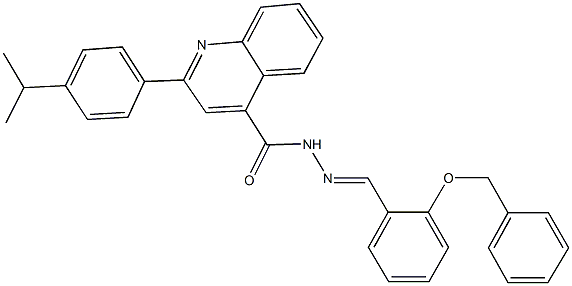 N'-[2-(benzyloxy)benzylidene]-2-(4-isopropylphenyl)-4-quinolinecarbohydrazide Struktur