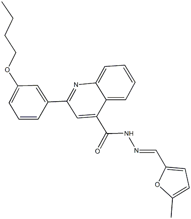 2-(3-butoxyphenyl)-N'-[(5-methyl-2-furyl)methylene]-4-quinolinecarbohydrazide 化学構造式
