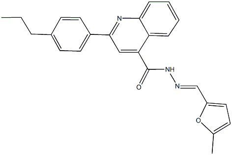 N'-[(5-methyl-2-furyl)methylene]-2-(4-propylphenyl)-4-quinolinecarbohydrazide,445243-43-6,结构式