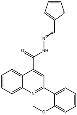 2-(2-methoxyphenyl)-N'-(2-thienylmethylene)-4-quinolinecarbohydrazide 化学構造式