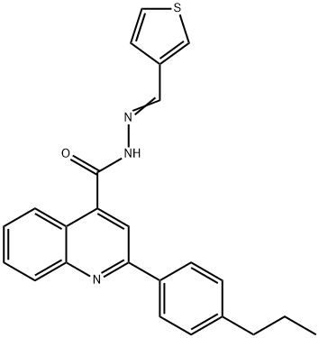 2-(4-propylphenyl)-N'-(3-thienylmethylene)-4-quinolinecarbohydrazide Struktur
