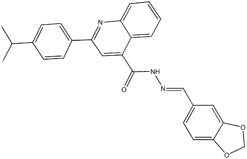 N'-(1,3-benzodioxol-5-ylmethylene)-2-(4-isopropylphenyl)-4-quinolinecarbohydrazide Structure