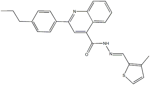 N'-[(3-methyl-2-thienyl)methylene]-2-(4-propylphenyl)-4-quinolinecarbohydrazide Struktur