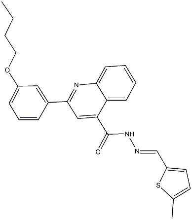 2-(3-butoxyphenyl)-N'-[(5-methyl-2-thienyl)methylene]-4-quinolinecarbohydrazide Structure