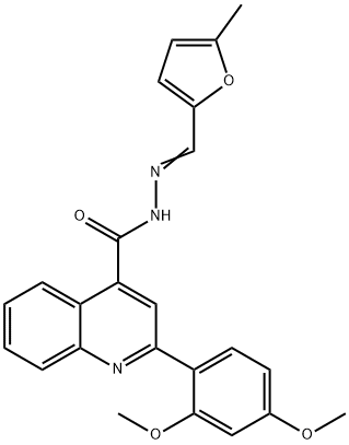 2-(2,4-dimethoxyphenyl)-N'-[(5-methyl-2-furyl)methylene]-4-quinolinecarbohydrazide,445244-21-3,结构式