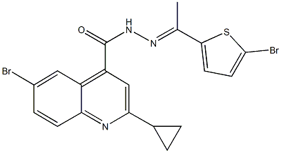 6-bromo-N'-[1-(5-bromo-2-thienyl)ethylidene]-2-cyclopropyl-4-quinolinecarbohydrazide Structure