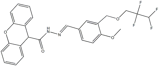 N'-{4-methoxy-3-[(2,2,3,3-tetrafluoropropoxy)methyl]benzylidene}-9H-xanthene-9-carbohydrazide 结构式