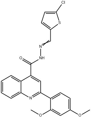 N'-[(5-chloro-2-thienyl)methylene]-2-(2,4-dimethoxyphenyl)-4-quinolinecarbohydrazide 结构式