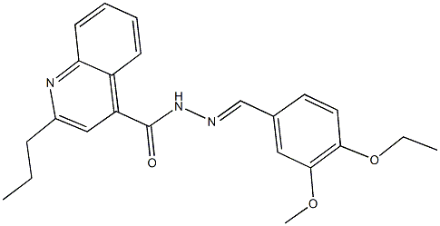 N'-(4-ethoxy-3-methoxybenzylidene)-2-propyl-4-quinolinecarbohydrazide 结构式