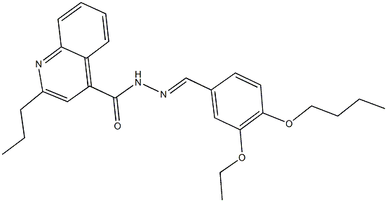 N'-(4-butoxy-3-ethoxybenzylidene)-2-propyl-4-quinolinecarbohydrazide 结构式