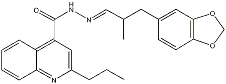 N'-[3-(1,3-benzodioxol-5-yl)-2-methylpropylidene]-2-propyl-4-quinolinecarbohydrazide Struktur