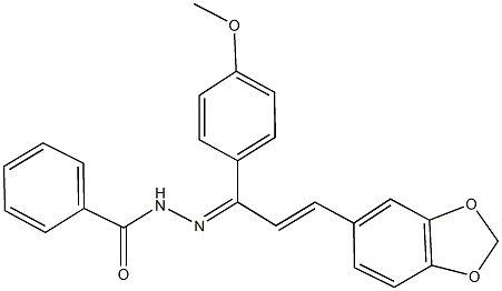N'-[3-(1,3-benzodioxol-5-yl)-1-(4-methoxyphenyl)-2-propenylidene]benzohydrazide Struktur
