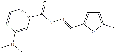 3-(dimethylamino)-N'-[(5-methyl-2-furyl)methylene]benzohydrazide Struktur