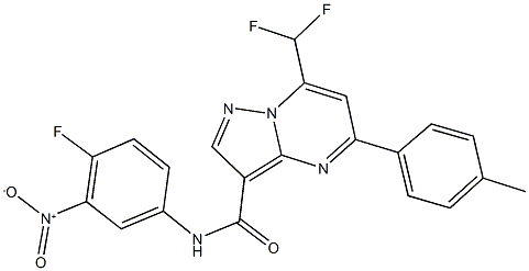 7-(difluoromethyl)-N-{4-fluoro-3-nitrophenyl}-5-(4-methylphenyl)pyrazolo[1,5-a]pyrimidine-3-carboxamide,445245-38-5,结构式