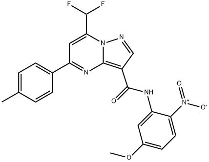 7-(difluoromethyl)-N-{2-nitro-5-methoxyphenyl}-5-(4-methylphenyl)pyrazolo[1,5-a]pyrimidine-3-carboxamide Structure