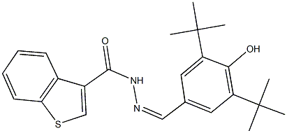 N'-(3,5-ditert-butyl-4-hydroxybenzylidene)-1-benzothiophene-3-carbohydrazide,445245-69-2,结构式