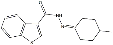 N'-(4-methylcyclohexylidene)-1-benzothiophene-3-carbohydrazide,445246-01-5,结构式