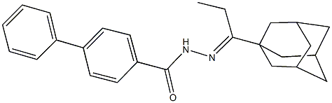 N'-[1-(1-adamantyl)propylidene][1,1'-biphenyl]-4-carbohydrazide Struktur