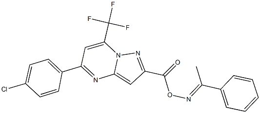 1-phenylethanone O-{[5-(4-chlorophenyl)-7-(trifluoromethyl)pyrazolo[1,5-a]pyrimidin-2-yl]carbonyl}oxime 化学構造式