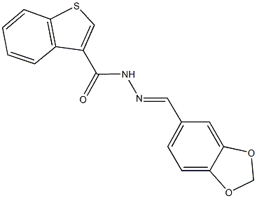 N'-(1,3-benzodioxol-5-ylmethylene)-1-benzothiophene-3-carbohydrazide|