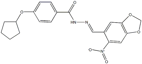 4-(cyclopentyloxy)-N'-({6-nitro-1,3-benzodioxol-5-yl}methylene)benzohydrazide Structure