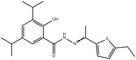 N'-[1-(5-ethyl-2-thienyl)ethylidene]-2-hydroxy-3,5-diisopropylbenzohydrazide,445246-44-6,结构式