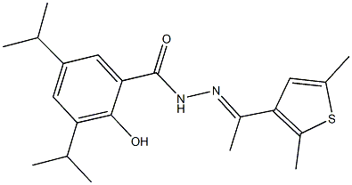 N'-[1-(2,5-dimethyl-3-thienyl)ethylidene]-2-hydroxy-3,5-diisopropylbenzohydrazide Struktur