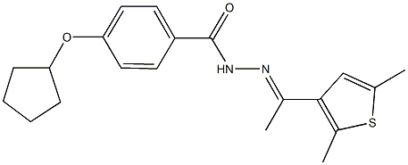 4-(cyclopentyloxy)-N'-[1-(2,5-dimethyl-3-thienyl)ethylidene]benzohydrazide Struktur