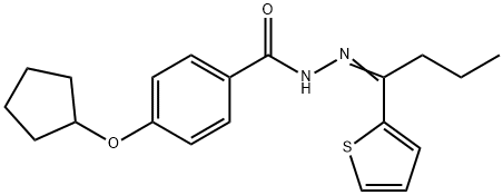 4-(cyclopentyloxy)-N'-[1-(2-thienyl)butylidene]benzohydrazide,445246-78-6,结构式