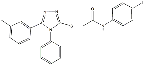 N-(4-iodophenyl)-2-{[5-(3-methylphenyl)-4-phenyl-4H-1,2,4-triazol-3-yl]sulfanyl}acetamide 化学構造式