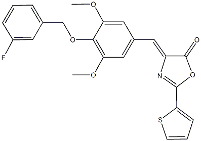 4-{4-[(3-fluorobenzyl)oxy]-3,5-dimethoxybenzylidene}-2-(2-thienyl)-1,3-oxazol-5(4H)-one Structure