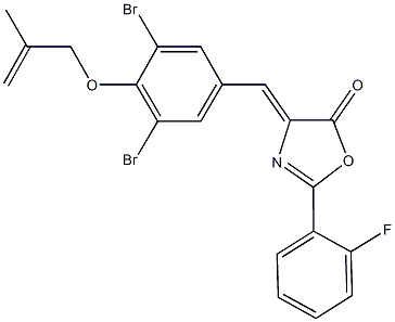 4-{3,5-dibromo-4-[(2-methyl-2-propenyl)oxy]benzylidene}-2-(2-fluorophenyl)-1,3-oxazol-5(4H)-one Structure