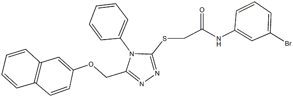 N-(3-bromophenyl)-2-({5-[(2-naphthyloxy)methyl]-4-phenyl-4H-1,2,4-triazol-3-yl}sulfanyl)acetamide 化学構造式