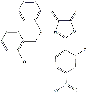4-{2-[(2-bromobenzyl)oxy]benzylidene}-2-{2-chloro-4-nitrophenyl}-1,3-oxazol-5(4H)-one Struktur