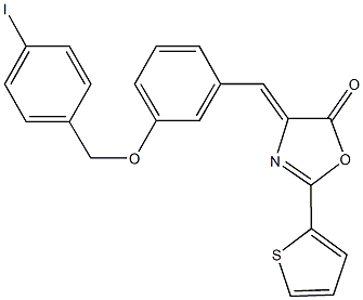 4-{3-[(4-iodobenzyl)oxy]benzylidene}-2-(2-thienyl)-1,3-oxazol-5(4H)-one 结构式