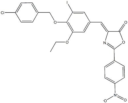 4-{4-[(4-chlorobenzyl)oxy]-3-ethoxy-5-iodobenzylidene}-2-{4-nitrophenyl}-1,3-oxazol-5(4H)-one|