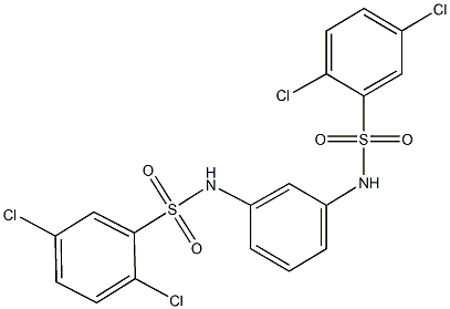 2,5-dichloro-N-(3-{[(2,5-dichlorophenyl)sulfonyl]amino}phenyl)benzenesulfonamide Struktur