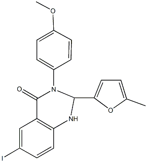6-iodo-3-(4-methoxyphenyl)-2-(5-methyl-2-furyl)-2,3-dihydro-4(1H)-quinazolinone|