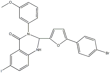 2-[5-(4-bromophenyl)-2-furyl]-6-iodo-3-(3-methoxyphenyl)-2,3-dihydro-4(1H)-quinazolinone,445251-43-4,结构式