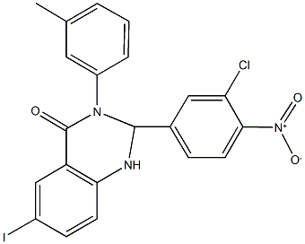 2-{3-chloro-4-nitrophenyl}-6-iodo-3-(3-methylphenyl)-2,3-dihydro-4(1H)-quinazolinone Struktur