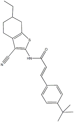 445251-51-4 3-(4-tert-butylphenyl)-N-(3-cyano-6-ethyl-4,5,6,7-tetrahydro-1-benzothien-2-yl)acrylamide