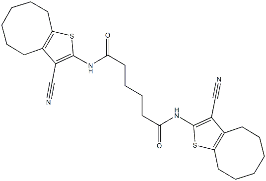 N~1~,N~6~-bis(3-cyano-4,5,6,7,8,9-hexahydrocycloocta[b]thien-2-yl)hexanediamide 结构式