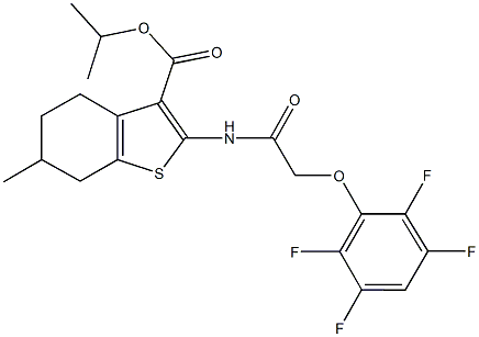 445251-69-4 isopropyl 6-methyl-2-{[(2,3,5,6-tetrafluorophenoxy)acetyl]amino}-4,5,6,7-tetrahydro-1-benzothiophene-3-carboxylate